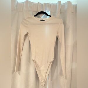 Zara White Long Sleeve Bodysuit